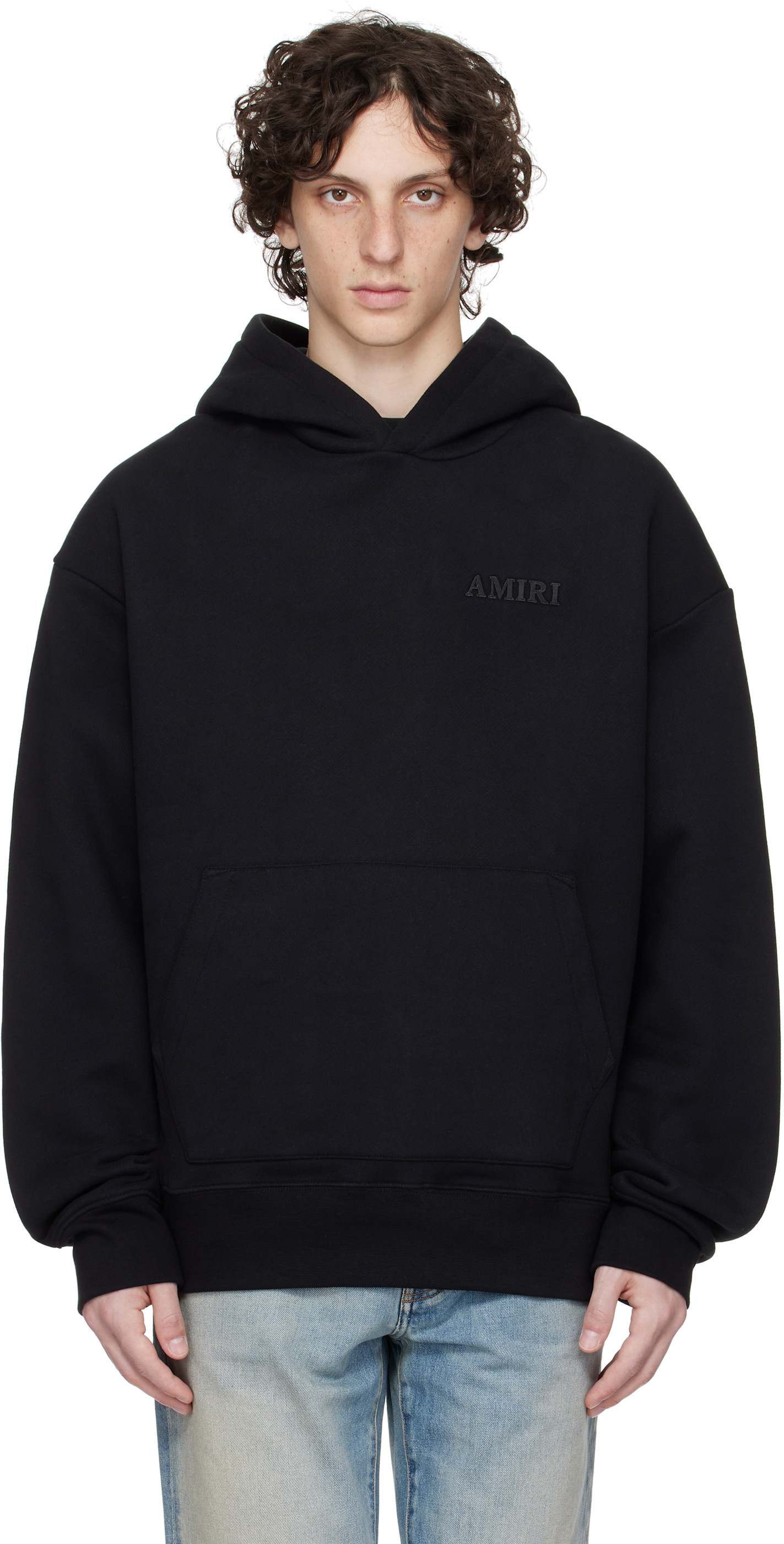 パーカー・フーディ AMIRI FW25 Amiri Sweaters (AMJYHD1122 BLACK) AMIRI Black 'Amiri' Oversized Hoodie – The Hood Hunt