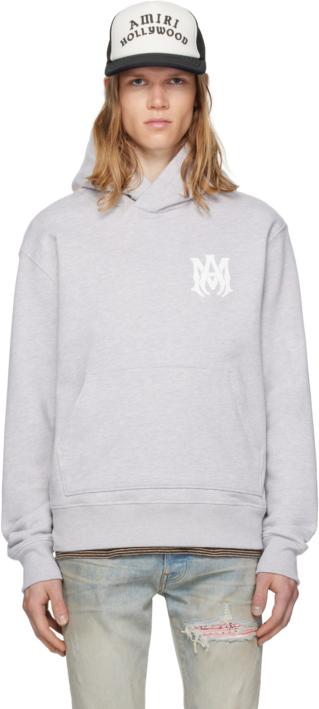AMIRI Gray MA Core Logo Hoodie