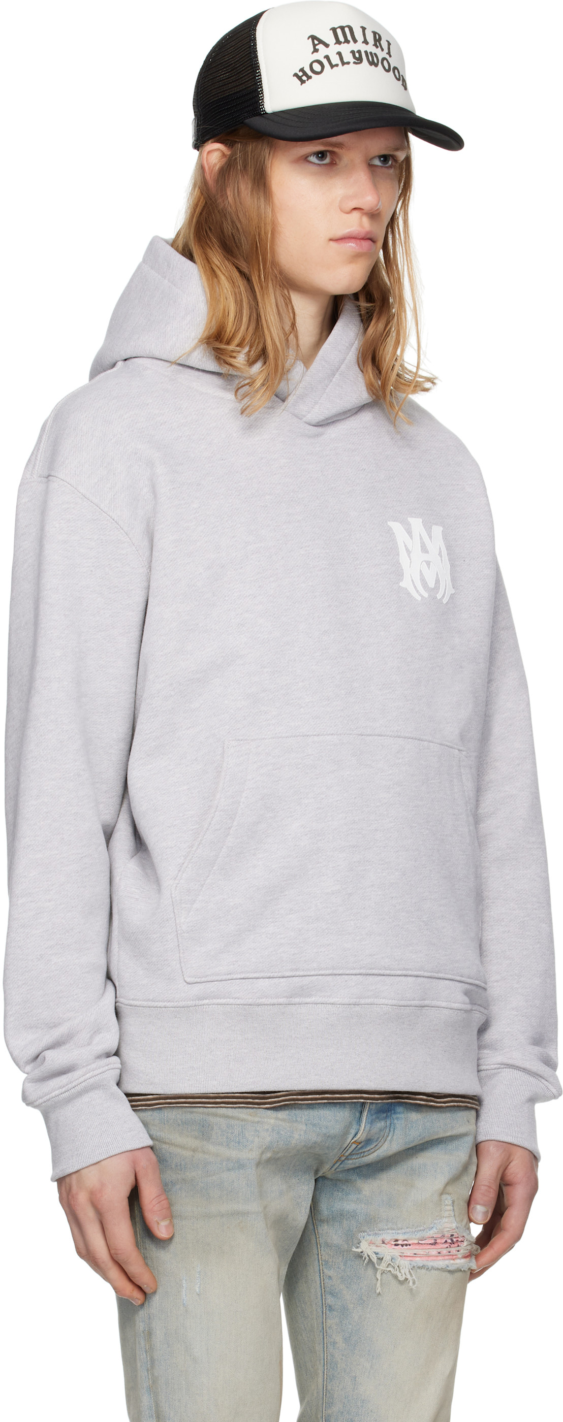 AMIRI Gray MA Core Logo Hoodie